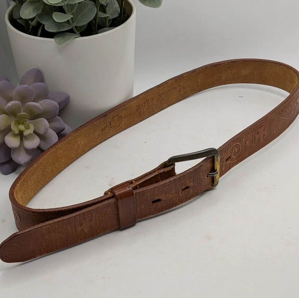 Vintage Girl Scouts Leather Belt Small